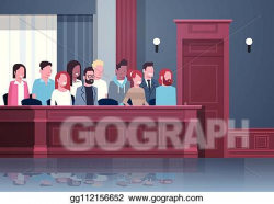 Vector Art - Jury sitting in box court trial session mix ...