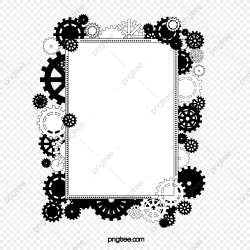 Black And White Gear Frame, Gear Clipart, Frame Clipart ...