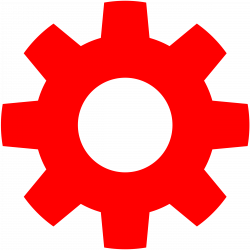 Clipart - Gear in red