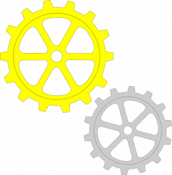 Gears Yellow Gray Cogwheel PNG Image - Picpng