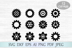 Gears SVG, Gears Silhouette, Gears cut, Steampunk svg, Silhouette Cut  Files, Gear clipart, Steampunk cut file, Gears vector , For Cutting Machines