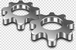 Two gray gears illustration, Metal Steel Computer Icons ...