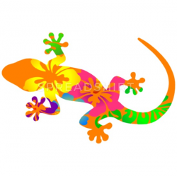 Gecko colorful Mouse pad Horizontal - white