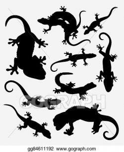 EPS Illustration - Lizard, gecko, reptile silhouette. Vector ...