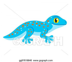 EPS Vector - Cute cartoon tokay gecko. Stock Clipart ...