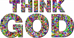 Clipart - Chromatic Gem Low Poly Think God Typography With Drop Shadow
