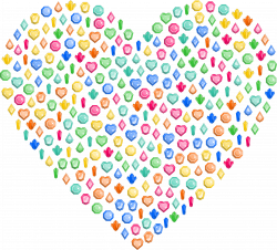 Clipart - Colorful Gems Heart