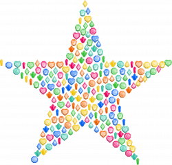 Clipart - Colorful Gems Star