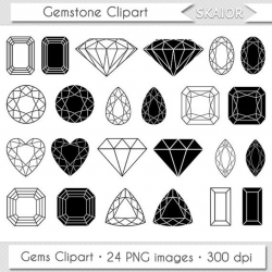 Jewelry Clipart Digital Gemstone Clipart Vector Gems Clip Art Wedding  Clipart Invitations Silhouette Clipart Scrapbooking