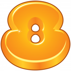 Orange Cartoon Number Eight PNG Clipart Image | Numbers | Pinterest ...