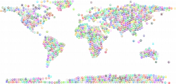 Clipart - Prismatic Peace Sign World Map No Background