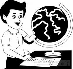 Geography clipart black white geography boy looking in geo ...
