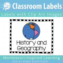 Montessori Classroom Area Labels with Clip Art for Free