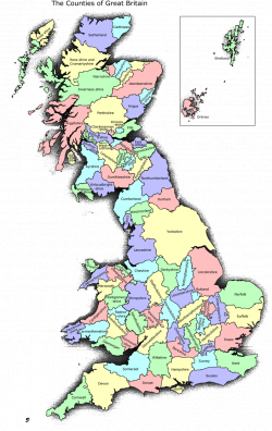 Great Britain Map with Counties | Maps | Pinterest | Scotland ...