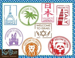 Passport Stamps Clip Art | Thinking Day | Passport stamps ...