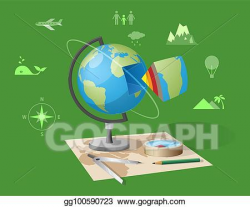 Vector Illustration - Geography class isolated illustration ...