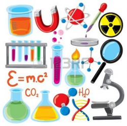 science cartoon: set of science stuff icon Illustration ...