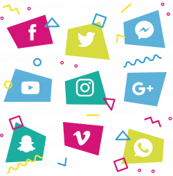 Social media Icon - Color Geometry Block Social Icons 2589*2634 ...