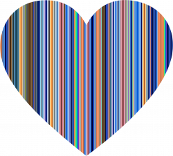 Clipart - Colorful Striped Heart