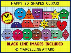 2D SHAPES CLIP ART: GEOMETRY CLIPART: SMILEY FLAT SHAPES CLIPART: MATH  CLIPART