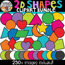 2D Shapes Clipart {Geometry Clipart}
