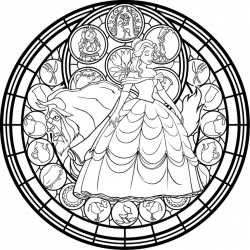 Belle Stained Glass: Vector -coloring page- by Akili-Amethyst on ...