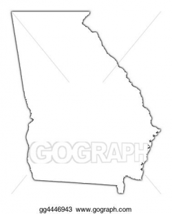 Drawings - Georgia (usa) outline map. Stock Illustration ...