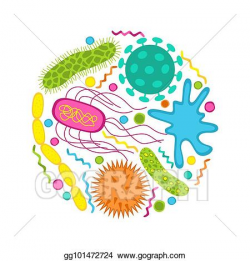 Vector Clipart - Colorful germs and bacteria icons set ...