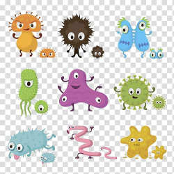 Assorted germs cartoon characters, Bacteria Cartoon ...