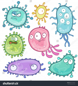 Set of cartoon Microbes, Germs and Viruses | Art in 2019 ...