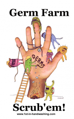 Hand washing germ farm hand hygiene clipart image #36577