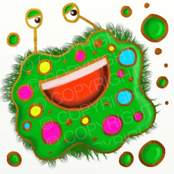 Happy Spotty Green Germ Painting – Prawny Clipart Cartoons ...