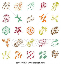 Vector Clipart - Set of bacteria and virus icons. Vector ...