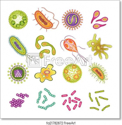 Free art print of Bacteria and virus cells