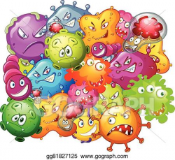 Vector Clipart - Germs with monster face. Vector ...