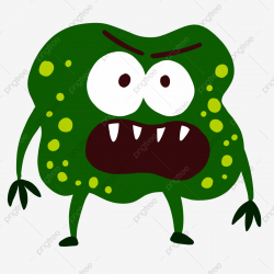 Green Cartoon Bacteria Illustration, Pathogen, Green Germ ...