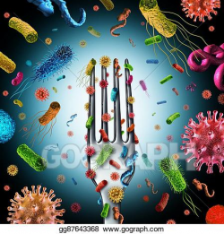Stock Illustration - Bacteria and germs on food. Clipart ...
