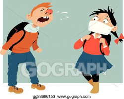 EPS Vector - Spreading germs at school. Stock Clipart ...