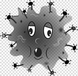 Microorganism , a cartoon of spherical germs transparent ...