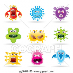 Vector Illustration - Bugs, germs and virus icons. EPS ...