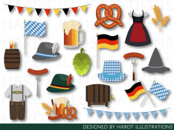 Oktoberfest Clipart, Germany Clipart, Bavaria Clipart, Beer Clip Art,  Oktoberfest Graphics, Oktoberfest Party, Pretzel Clipart, German Flag