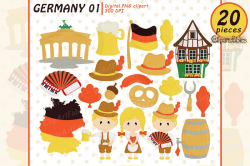 GERMANY clip art, OCTOBERFEST clipart, travel art - instant