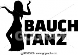 Vector Clipart - Belly dance german with silhouette. Vector ...