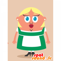 Purchase Mascot blonde German woman with a dress in 2D / 3D mascots