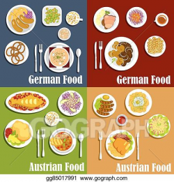 Vector Clipart - Austrian and german cuisine dishes. Vector ...