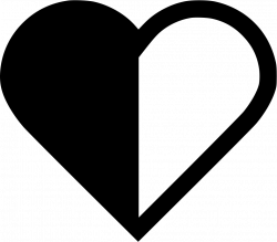 Heart Half Svg Png Icon Free Download (#573946) - OnlineWebFonts.COM