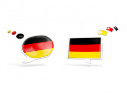 Two speech bubbles. Illustration of flag of Germany