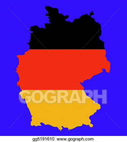 Drawing - Outline map of federal republic of germany ...