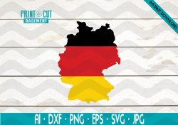 Germany German Europe Country World National Nation Flag Map Logo SVG PNG  EPS Clipart Vector Cutting File Cricut and Silhouette Download
