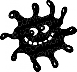Black & White Cartoon Germ Virus Prawny Clip Art – Prawny Clipart ...